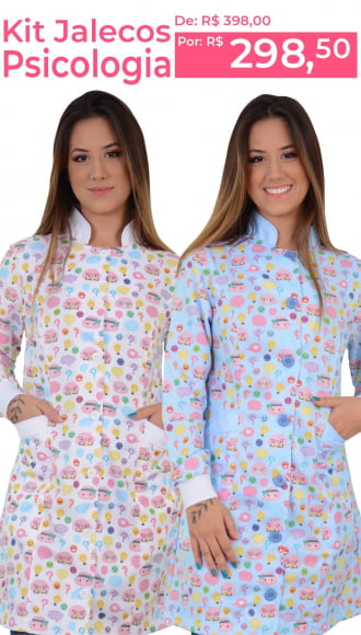 KIT 2X JALECOS FEMININO PSICOLOGIA KIT 2X JALECOS FEMININO PSICOLOGIA